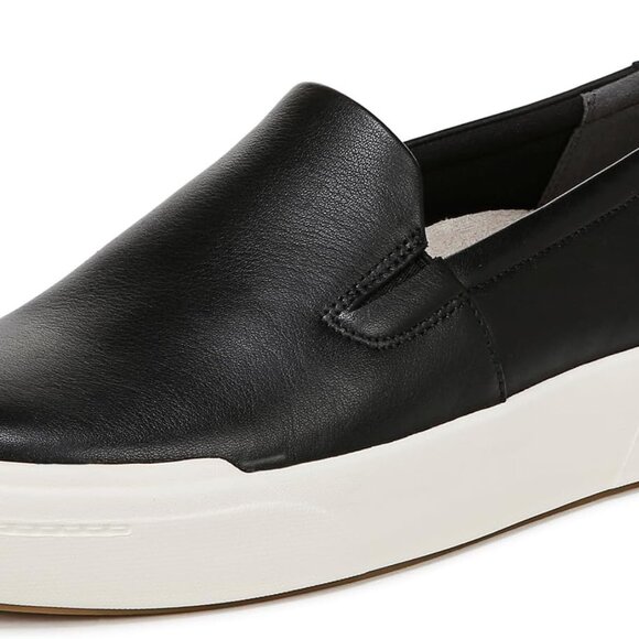 Women's Leather Slip On Sneakers Wide Fit Comfort Orthotic Support Lightweight - Picture 1 of 8